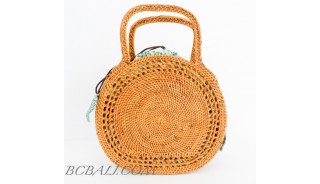 Rattan Handbag Moon Shape Filigree desaign handwoven